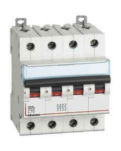 Interruttore Magnetotermico Modulare BTDIN45 4P Curva C 10A 4.5kA 400Vac 4 Mod.Bticino FA84C10