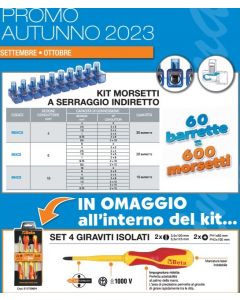 Promo Autunno Kit 60 Morsetti + 4 Giraviti Omaggio Bm Group 99175CSKA