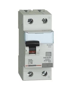 Interruttore Magnetotermico Differenziale BTDIN45 1P+N Tipo AC 10A 0.01A Bticino GA8812AC10