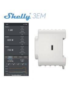 Shelly 3EM -Contatore energia LAN/Wi-Fi/BT+ 3 pinze amper. Life365 SH-PRO4PM