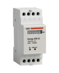 Contatore Energia Elettromec.Sistemi Monofase Misura Consumo Elettrico DIN 2Mod.Bianco ENERGY 230 LC VEMER VN960100