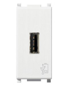 Unità Alimentazione USB 5V1,5A 1M Bianco Serie Plana VIMAR 14292