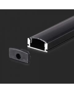 Profilo Alluminio Lineare Nero per Strip LED 2000x17,4x7mm V-TAC 2873
