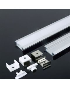 Profilo in Alluminio Bianco mm.2000x24,7x7 per Strip LED a Incasso Max 12,4mm V-Tac 3368